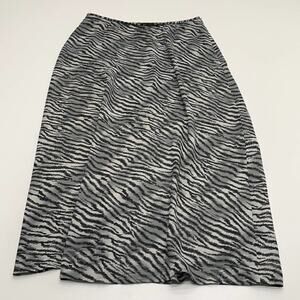 LIZ CLAIBORNE Womens 16 Gray Black Leopard Skirt